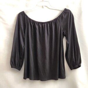 Michael Kors Black Knit Off/On the Shoulder Top SzL NWT